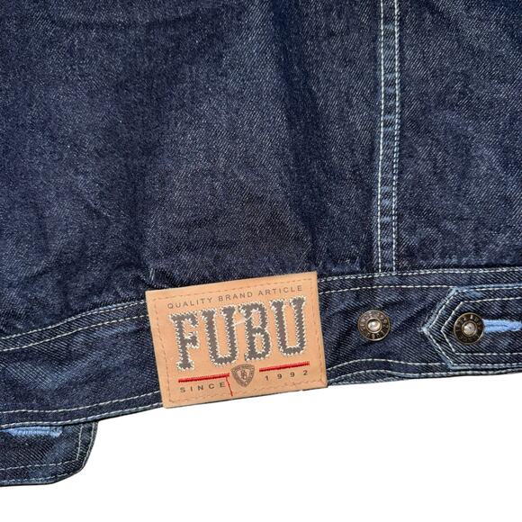 Fubu Vintage 1990’s Men’s Blue Denim Trucker Jean Jacket Size XL - Picture 5 of 15